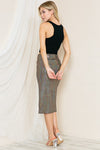 High Waist Sequin Midi Skirt