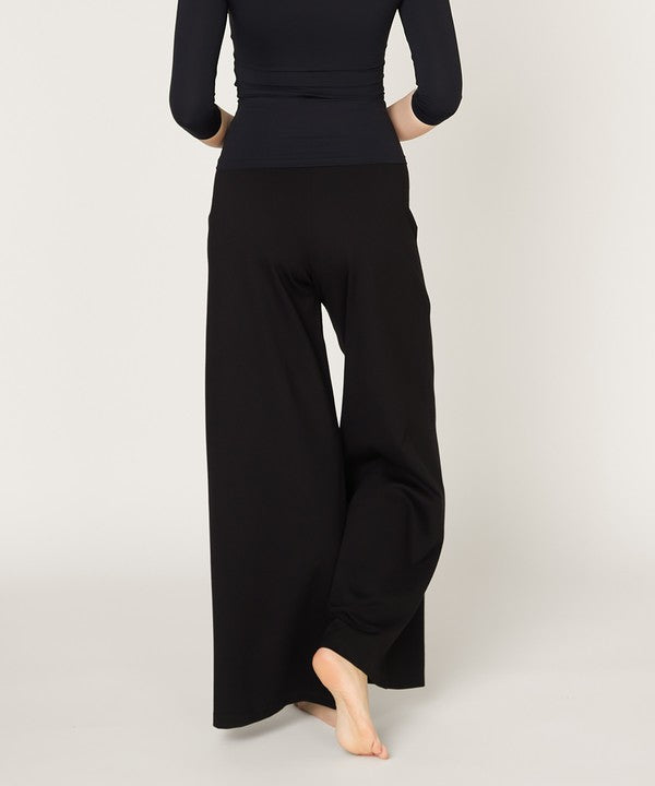 Bamboo Ponte Wide-Leg Full Length Pants-Bamboo Ponte Wide-Leg Pants, crafted from exclusive bamboo ponte fabric for softness, structure, and all-day comfort. High-waisted, flattering for any occasion.-Reef Love Boutique