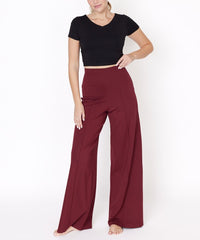 Bamboo Ponte Wide-Leg Full Length Pants-Bamboo Ponte Wide-Leg Pants, crafted from exclusive bamboo ponte fabric for softness, structure, and all-day comfort. High-waisted, flattering for any occasion.-Reef Love Boutique