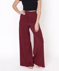 Bamboo Ponte Wide-Leg Full Length Pants-Bamboo Ponte Wide-Leg Pants, crafted from exclusive bamboo ponte fabric for softness, structure, and all-day comfort. High-waisted, flattering for any occasion.-Reef Love Boutique