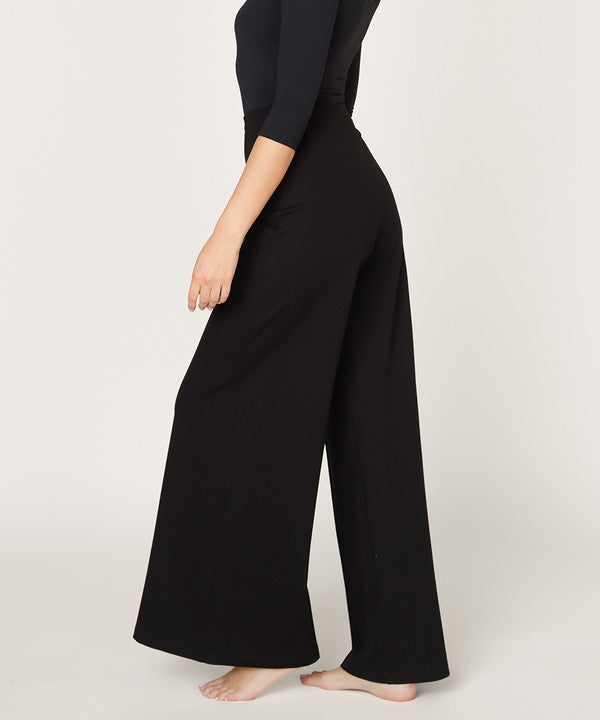 Bamboo Ponte Wide-Leg Full Length Pants-Bamboo Ponte Wide-Leg Pants, crafted from exclusive bamboo ponte fabric for softness, structure, and all-day comfort. High-waisted, flattering for any occasion.-Reef Love Boutique