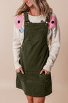 Vineyard Corduroy Front Pockets Overall Mini Dress