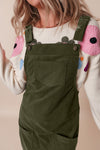 Vineyard Corduroy Front Pockets Overall Mini Dress