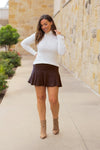 Britt Autumn Brown Mini Skort-Reef Love