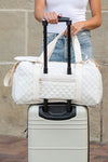 Quilted Zahra Travel Weekender Bag, Carry on, vegan leather, sold by Reef Love