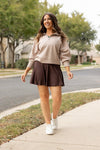 Britt Autumn Brown Mini Skort-Reef Love