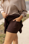 Britt Autumn Brown Mini Skort-Reef Love