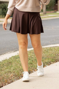 Britt Autumn Brown Mini Skort-Reef Love