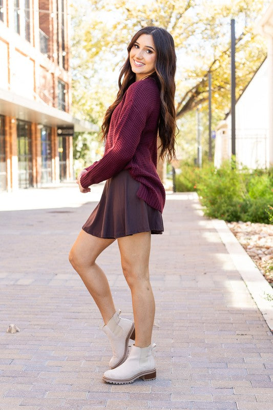 Britt Autumn Brown Mini Skort-Reef Love