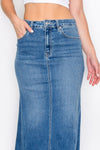 Denim Maxi Mermaid Skirt with Gusset