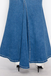 Denim Maxi Mermaid Skirt with Gusset