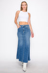Denim Maxi Mermaid Skirt with Gusset