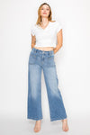 Eco-Friendly Fabric High Rise Cropped Palazzo Jeans