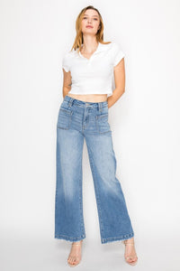 Eco-Friendly Fabric High Rise Cropped Palazzo Jeans