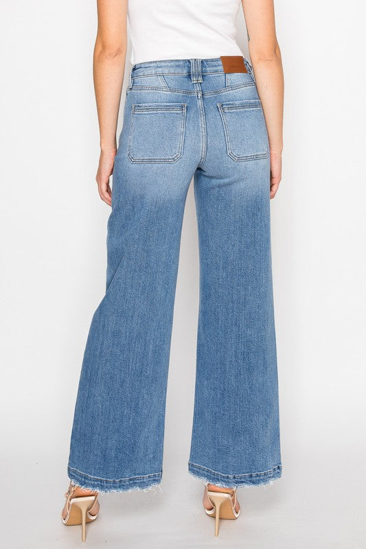 Eco-Friendly Fabric High Rise Cropped Palazzo Jeans