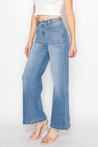 Eco-Friendly Fabric High Rise Cropped Palazzo Jeans