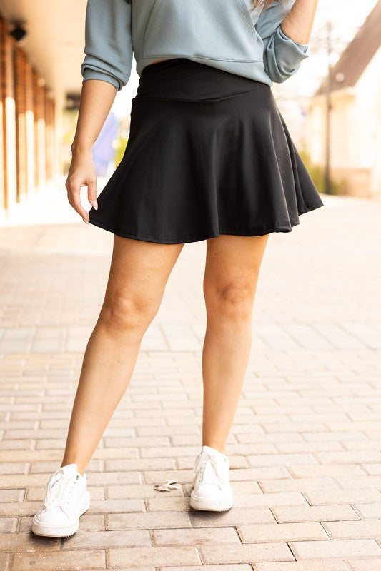 Shelly Tummy Control Black Mini Skort-Reef Love