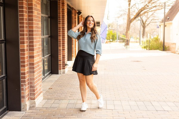 Shelly Tummy Control Black Mini Skort-Reef Love