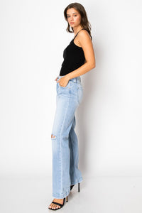 Tummy Control High Rise Relaxed Straight Leg Jeans