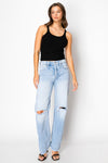 Tummy Control High Rise Relaxed Straight Leg Jeans