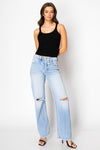 Tummy Control High Rise Relaxed Straight Leg Jeans
