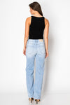 Tummy Control High Rise Relaxed Straight Leg Jeans