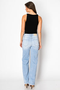 Tummy Control High Rise Relaxed Straight Leg Jeans