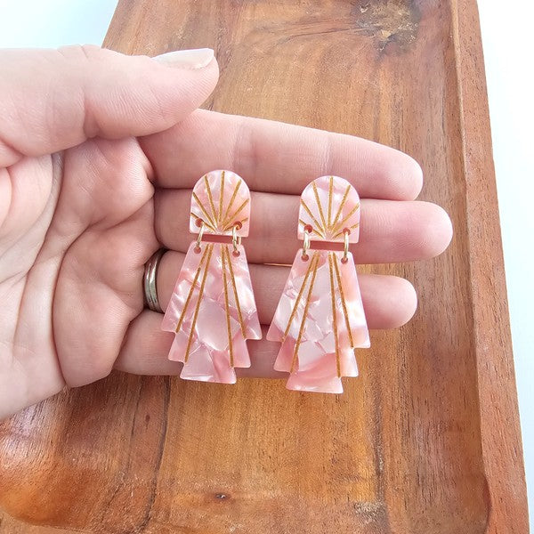 Shop Lucille Earrings - Rose Quartz-available at Reef Love online boho-chic boutique