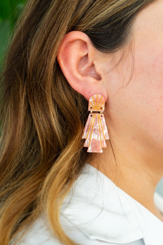 Shop Lucille Earrings - Rose Quartz-available at Reef Love online boho-chic boutique
