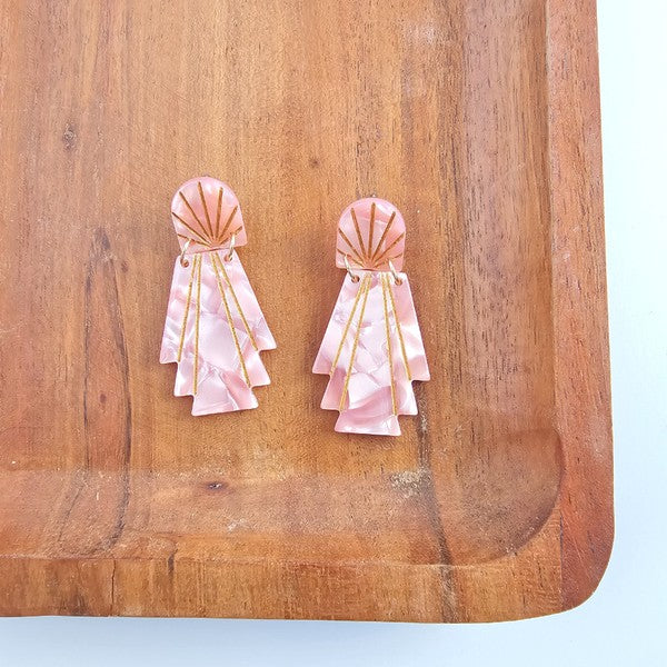 Shop Lucille Earrings - Rose Quartz-available at Reef Love online boho-chic boutique