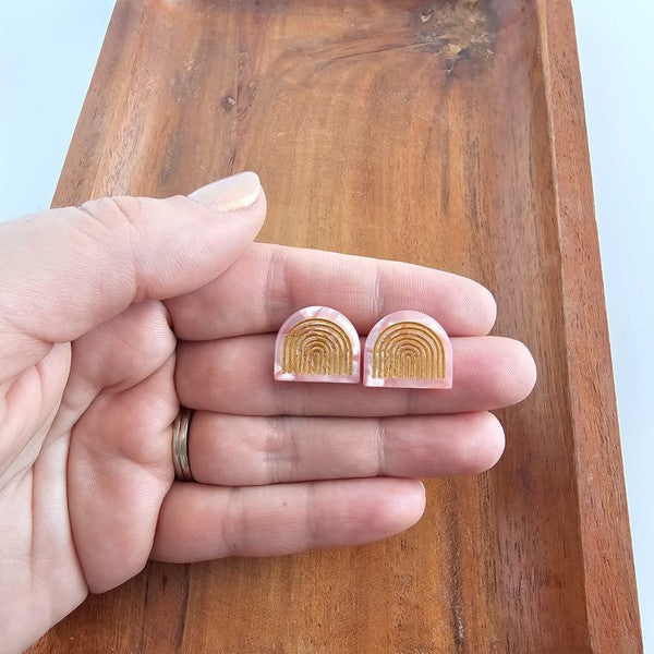 Shop Betty Studs - Rose Quartz-available at Reef Love online boho-chic boutique