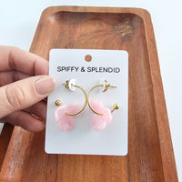 Magnolia Hoops - Pink-Jewelry & Accessories - Earrings - Hoop Earrings-Reef Love