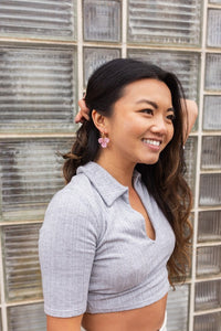 Magnolia Hoops - Pink-Jewelry & Accessories - Earrings - Hoop Earrings-Reef Love