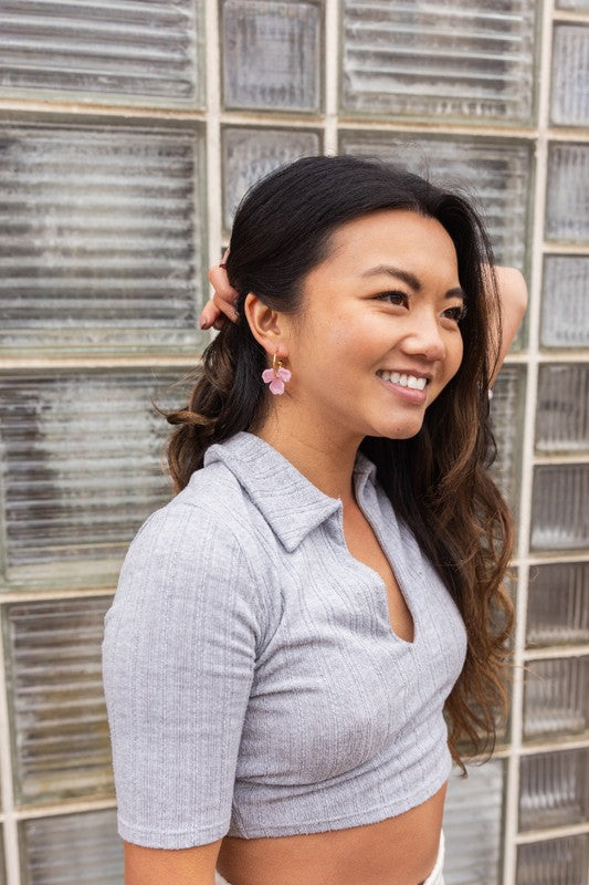 Magnolia Hoops - Pink-Jewelry & Accessories - Earrings - Hoop Earrings-Reef Love