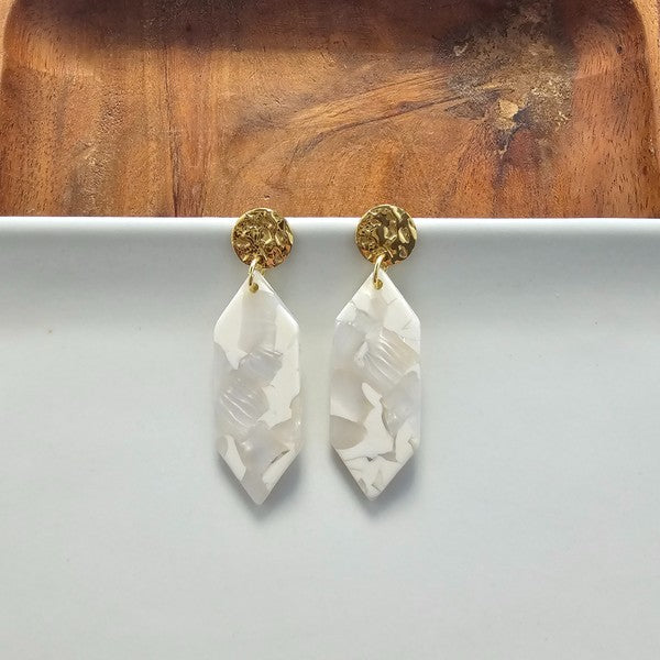 Gemma Earrings - Breezy White-drop earrings-Reef Love