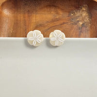 Sand Dollar Studs - Ivory-Stud Earrings-Reef Love