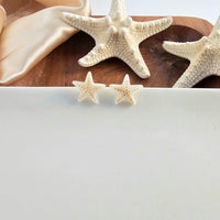 Starfish Studs - Ivory-Stud Earrings-Reef Love