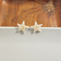 Starfish Studs - Ivory-Stud Earrings-Reef Love
