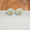 Seashell Studs - Seafoam Pearl-Stud Earrings-Reef Love