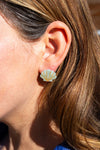 Seashell Studs - Seafoam Pearl-Stud Earrings-Reef Love