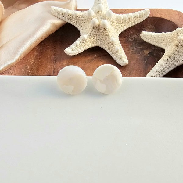 Sophie Studs - Breezy White-Stud Earrings-Reef Love