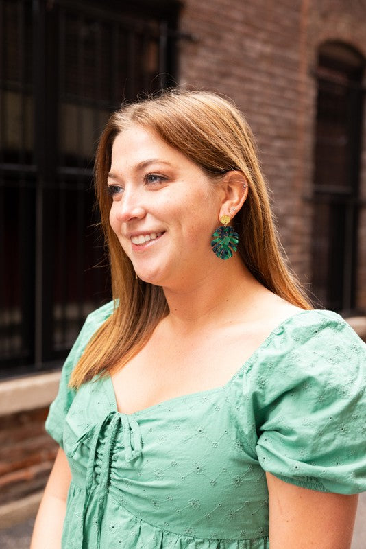 Shop Leilani Earrings - Dark Green-available at Reef Love online boho-chic boutique