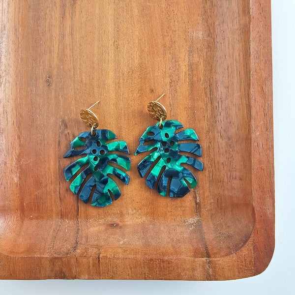 Shop Leilani Earrings - Dark Green-available at Reef Love online boho-chic boutique