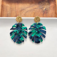 Shop Leilani Earrings - Dark Green-available at Reef Love online boho-chic boutique