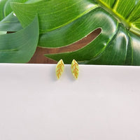 Leaf Studs - Fern Green-Stud Earrings-Reef Love
