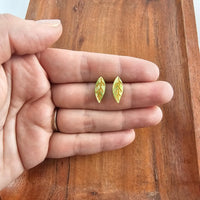 Leaf Studs - Fern Green-Stud Earrings-Reef Love