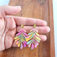 Petite Palm Earrings - Tropical Delight-drop earrings-Reef Love