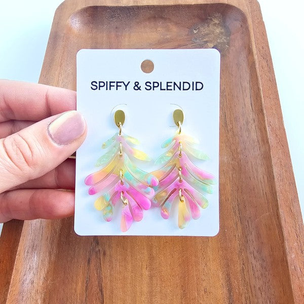 Petite Palm Earrings - Tropical Delight-drop earrings-Reef Love