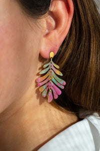 Petite Palm Earrings - Tropical Delight-drop earrings-Reef Love