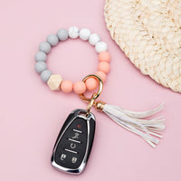 Silicone Color Block Key Ring Bracelet